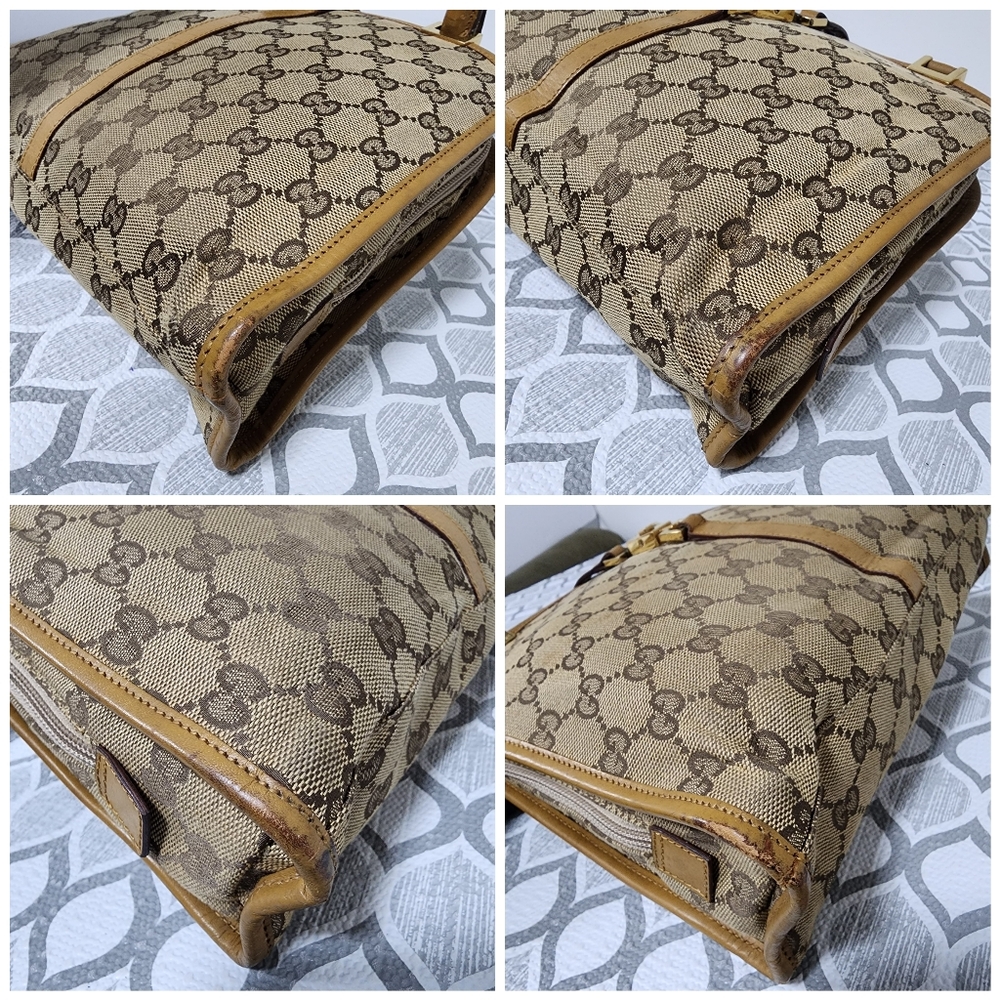 Gucci Vintage Piston Lock Jackie Shoulder Bag Brown/Beige - Picture 15 of 16